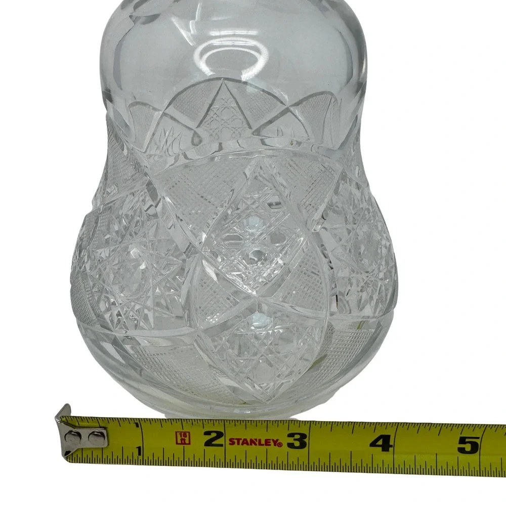 Vintage Cut Glass Crystal Decanter w Stopper‎ 10
